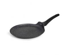 LACOR - 26844 - Crepiera in alluminio forgiato, antiaderente, adatta per tutti i tipi di piani cottura, compresi induzione, Full Induction, Ø24 cm, ecologico e senza PFOA, colore: nero