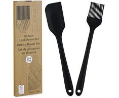 Set Utensili cucina in silicone: 19cm spatola silicone e pennello resistenti al calore - Set di 2 - Spatola in silicone - pennello cucina LIVAIA