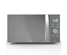 Cecotec Microonde con Grill ProClean 9110 FullInox. 1000 W, 30 litri, 5 livelli di potenza, 8 programmi, timer 60 minuti, rivestimento Ready2Clean, design anteriore a specchio