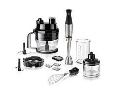 Bosch Frullatore a immersione ErgoMaster Serie 6, 1200 W, in acciaio inox, con taglierina a cubo, tritatutto, acciaio inox/nero