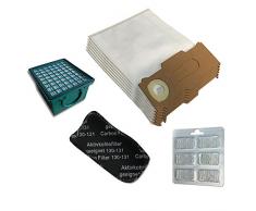 Kit da 6 Sacchetti di Microfibra, 6 Profumini, Filtro Hepa/Epa e Filtro Odori per Aspirapolvere Vorwerk Folletto Kobold Vk 130, 131 Sc, Vk130, Vk131