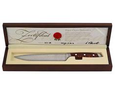 Masterpiece Felix Solingen First Class Damascus - Coltello da cuoco con lama da 21 cm + tagliere Collection