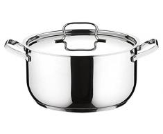 Lagostina Cass. Fonda cm18 sfiziosa Casseruola Acciaio Due Manici, Alluminio, Grigio, 18 cm