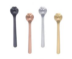 Tomedeks Cucchiaino Da Caffè Artiglio Di Gatto Cucchiaio In Acciaio Inossidabile E Cucchiaio Da Caffè,Cucchiaini Da Caffè Cucchiaini Cucchiaini Acciaio Inox Cucchiaini Lunghi Cucchiaini Da（4pcs）
