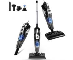Hihhy Aspirapolvere Con Filo, 18Kpa 600w Scopa Elettrica con Filo, 4 in 1 Aspirapolvere e Aspirapolvere a Mano Leggero, Aspirapolvere Senza Sacco per Pavimenti Duri e Peli di Animali Domestici
