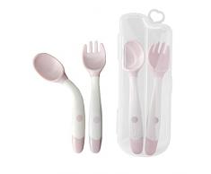 Tomedeks 2pcs Cucchiaio E Forchetta Da Addestramento Per Lalimentazione Del Bambino, Cucchiaio Di Apprendimento Flessibile Resistente Al Calore E Facile Da Impugnare (pink)