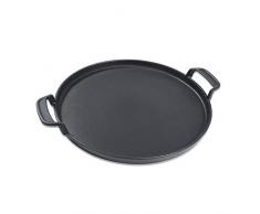 GFTIME 7421 30.9CM Bakeware Tonda Ghisa Padella, Inserto Presa Gourmet Barbecue Sistema. di Scarico del Grasso Facile, Maniglia Protettiva. Bistecca Arrostire Pancetta per Barbecue Verdure, Carne.