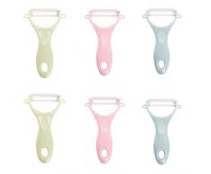 6 Pezzi Pelapatate a Forma di Y, Pelapatate per Frutta, Pela Verdure, 3 Colori, Antiruggine, con Lama in Ceramica, per la Frutta e per la Casa Utensili da Cucina