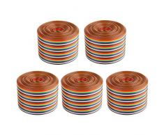 Cavo piatto del nastro 1/2/3/4 / 5M 7 pin IDC cavo arcobaleno, 28 AWG Dupont Multicolor Flessibile Rainbow Jumper Cable, Resistenza alle alte temperature dei cavi isolati 300V(5 meter long)