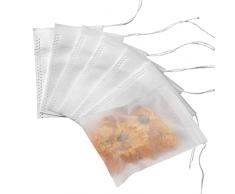 300 Pezzo Filtri per Tisane Usa e Getta, Bustine Te Vuote, 7cmX9cm Filtro Tea Usa e Getta con Coulisse, Bustina di Tè, Sacchetti Filtro Te, Filtro per Tè Aromatizzato, Spezie, Vaniglia, Lavanda