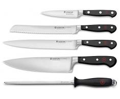 WÜSTHOF Set di Coltelli da 5, Classic (1120160501), Set Coltelli Professionale Incl. 4 Coltelli Cuoco con Lama Affilata da 10 A 23 cm e 1 Acciaino
