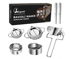 Bugucat Stampo per Ravioli,Set di 11 Dumpling Maker in Acciaio Inossidabile, Stampo per Gnocchi Dough Press Pierogi e Pasta Tagliapasta Forme,DIY Pastamaker Stampo Pasticceria Utensili