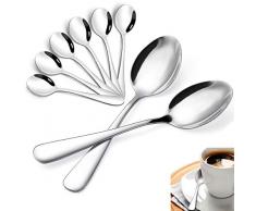 Set di 8 cucchiaini da tè/caffè,cucchiaino da tè in acciaio inossidabile da 13,5 cm,cucchiaino da caffè in acciaio inossidabile argento