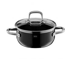 Silit Elegance Line - Pentola piccola, 16 cm, coperchio in vetro, 1,3 l, per induzione, in ceramica funzionale