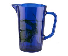 TREND FOR HOME Caraffa Vetro con Manico Maneggevole 1L Brocca Acqua Vetro per Bevande Limonate Trasparente | Lavabile in Lavastoviglie | Altezza 19 cm | 1000 ml (Blu Scuro)