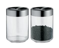 Alessi LC09 Julieta Barattolo Ermetico in Vetro con Coperchio in Acciaio Inossidabile 18/10 Lucido