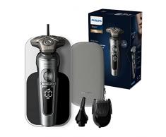 Rasoio elettrico Serie 9000 Prestige Wet & Dry con tecnologia SkinIQ, regolabarba, rifinitore naso e orecchie, base di ricarica (modello SP9871/22)