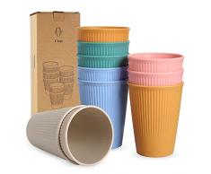 AouiSton Bicchieri plastica, Tazze, Tazze da the, Tazze plastica, Bicchieri acqua ,10 pezzi tazze，per cocktail, campeggio, riutilizzabili, multifunzione