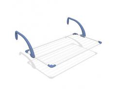 Gimi Brezza Extend Stendibiancheria Estensibile In Acciaio E Resina, Da Balcone, Spazio Stenditura 20 m, 188 x 55 x 30 cm