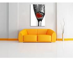 piccolo cuore in un bicchiere di champagneTela, Immagini XXL completamente incorniciata con grandi cornici di cuneo, stampe d'arte sulla foto parete con cornice, più economico di pittura o di un dipinto a olio, non un manifesto o bandiera
