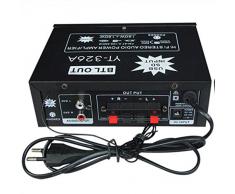 MINI AMPLIFICATORE CASA E AUTO 12 - 220 VOLT TELI YT-326A CON INGRESSI RCA AUX E PRESA USB SD CARD RADIO FM REGOLAZIONI BASSI E ALTI PER PICCOLE CASSE IMPERMEABILI CASA AUTO PUB BAR RISTORANTE HOTEL PISCINA LIDO PIZZERIA