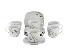 Set di 6 tazzine da 11 cl con espresso sotto tazza 12,3 cm Mirage