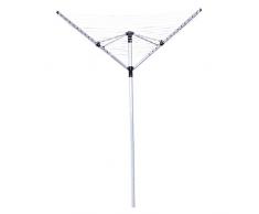 HOMCOM Stendibiancheria a Ombrello da Giardino Altezza Regolabile Pieghevole in Alluminio, 138x138x195cm