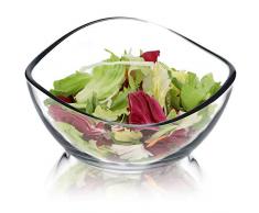 KADAX Ciotola fatta di vetro, ciotola con bordi ondulati, ciotola insalata con pavimento rinforzato, ciotola del deserto, ciotola di vetro, ciotola per insalata (⌀ 21 cm, 1 pezzo)