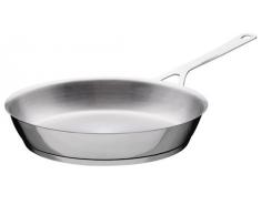 Alessi AJM110/28 Pots&Pans Padella a Manico Lungo in Acciaio Inossidabile 18/10 Lucido, 28 cm