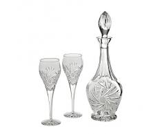Caraffa vino con 6 bicchieri, set vino, collezione "Schleuderstern", cristallo, trasparente (DECORATION powered by Cristalica)