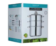 Kitchen Craft Set vaporiera a 3 ripiani, acciaio, diametro: 20 cm