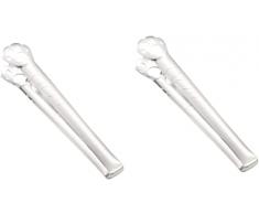 Fermaglio per alimenti 2pcs Pinza for alimenti in acciaio inossidabile Forno da dessert Pinza for la casa Pinza for pane Pinza for dessert multifunzione A casa Acciaio inossidabile Argento Forniture d