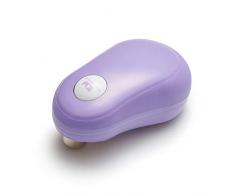 Kitchen Mama One -Touch Apriscatole Elettrico - Apri Lattine Automatico, Bordi Lisci e Sicuri, Ergonomico Facile Impiego Mani Sofferenti Artrosi, Design Compatto Senza Fili (Viola)