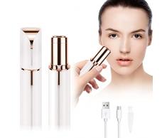 ACWOO Depilatore Donna Epilatore Viso Elettrico, Epilatore Delle Sopracciglia Flawless Epilatore Viso, USB Ricaricabile 2 in 1 Mini Epilatore per Sopracciglia, Labbra, Peli del viso, Naso, Orecchie