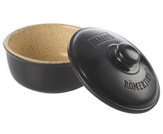 Römertopf Casseruola per barbecue, cucina, campeggio, pane, pentola con coperchio, diametro di 23,2 cm