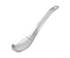 Haveratio Grattugia Zenzero Cucchiaio da tè Zenzero in Acciaio Inox Grattugia Aglio Limone Zester per La Cucina di Casa Frutta Verdura Strumento Argento
