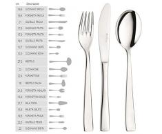 Pintinox 12 Pezzi Forchetta da Tavola posata in Acciaio Inox 18/10 - Spessore mm 2,5 Made in Italy Modello Gamma