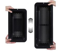 BLUE GINKGO Sopra il Lavello Colino Colino Cestello - Lavare frutta e verdura, scolare la pasta cotta - Estensibile - Elementi essenziali per la cucina (7,9 L x 14,5-19,5 L x 2,75 A) - Nero