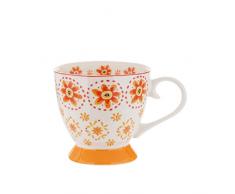 KASANOVA Tazza tè fiori arancione in New Bone China, 450 ml