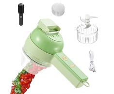 Facynde 2 PCS Mini Robot da Cucina trita Aglio - Mini Robot da Cucina Elettrici, Tritaverdure - 4 in 1 Tritatutto Elettrico Portatile Cordless per Affettatrice per Aglio, Cipolla, Insalata, Veggie
