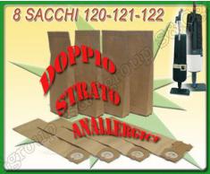 8 SACCHI SACCHETTI FILTRO DOPPIO STRATO CARTA PER FOLLETTO VORWERK 120 121 122