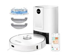 Ultenic T10 Robot Aspirapolvere Lavapavimenti, Robot Navigazione Laser LDS con Svuotamento Automatico, 280 Minuti, 3000Pa, Compatibile Alexa, Siri, IFTTT, Google Home e App, 2 in 1 Aspira e Lava
