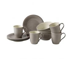 like. by Villeroy & Boch Color Loop Stone set da colazione, pietra, 12 pezzi