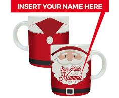 MP CREATIVE SRL Tazza Mug Natalizia Natale Personalizzata con Nome, 325ml