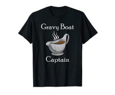 Salsiera capitano camicia divertente Ringraziamento tacchino cibo scherzo Maglietta