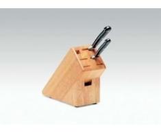 Continenta Ceppo in Legno dell Albero della Gomma con Fori per 5 X COLTELLI, Affilacoltelli e Forbici, Dimensioni 22 x 9,5 x 20 cm (Senza coltelli)