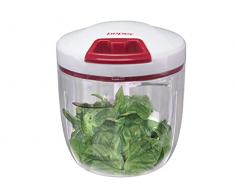BEPER C107UTT002 Tritatutto Manuale, Tritatutto a corda, Contenitore in ABS,1000 ml, 5 Lame in acciaio, Bianco/Rosso