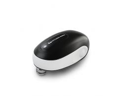 Apriscatole elettrico Kitchen Mama One-To-Go: Apre con un Tasto, Riconosce Automaticamente Tutte le Lattine, con Auto-Stop, No Bordi Taglienti, Dispositivo Rimozione Coperchio, a Batteria (Bianco)