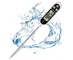 Termometro Alimentare con Calibrazione digitale da cucina e barbecue LCD con Sonda Lunga per Olio Dolci Latte Carne