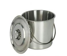 Acesunny, contenitore per ghiaccio in acciaio inox, con coperchio, secchiello per la cucina, per il ghiaccio, per il ghiaccio, per la cucina, lindustria e il privato (20 L)